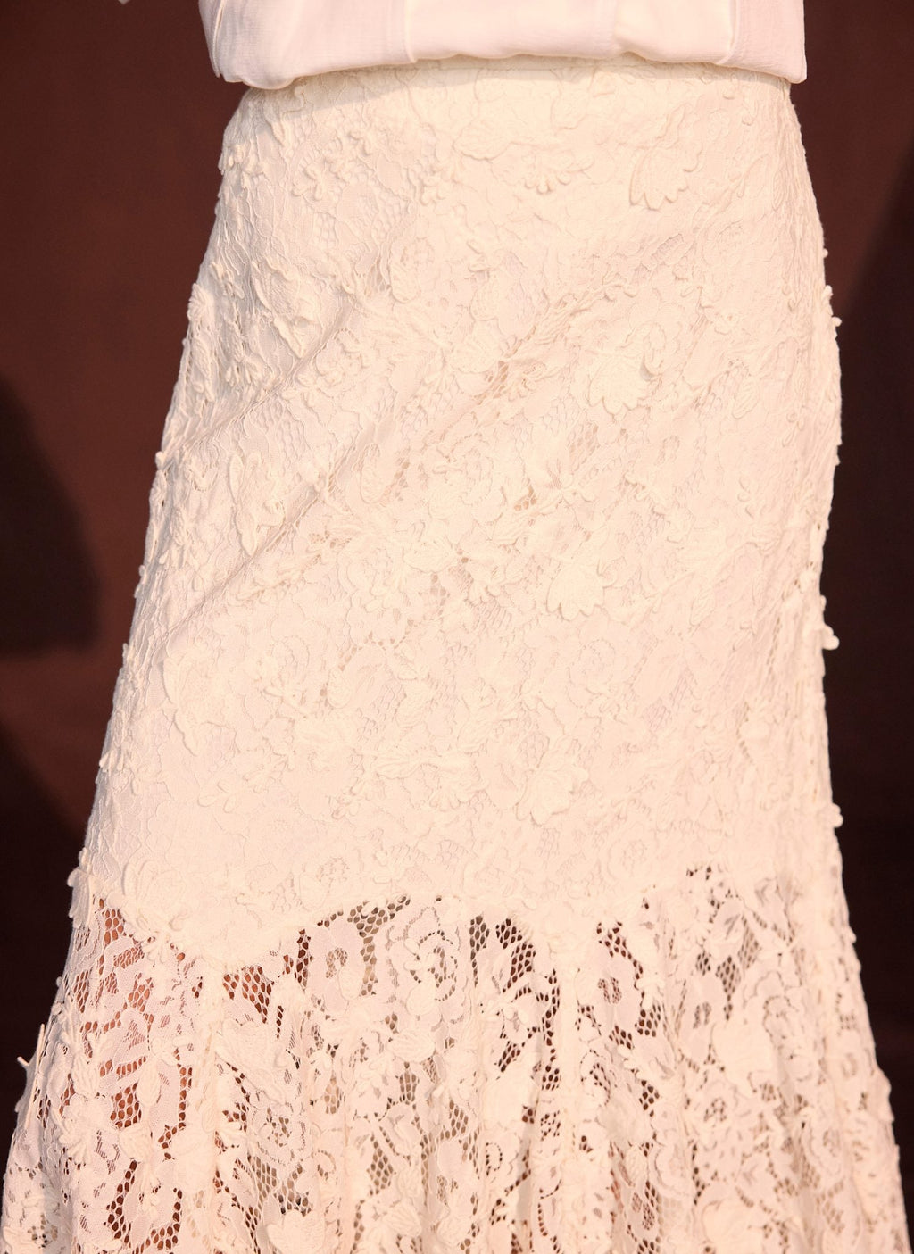 Cream Lace Maxi Skirt