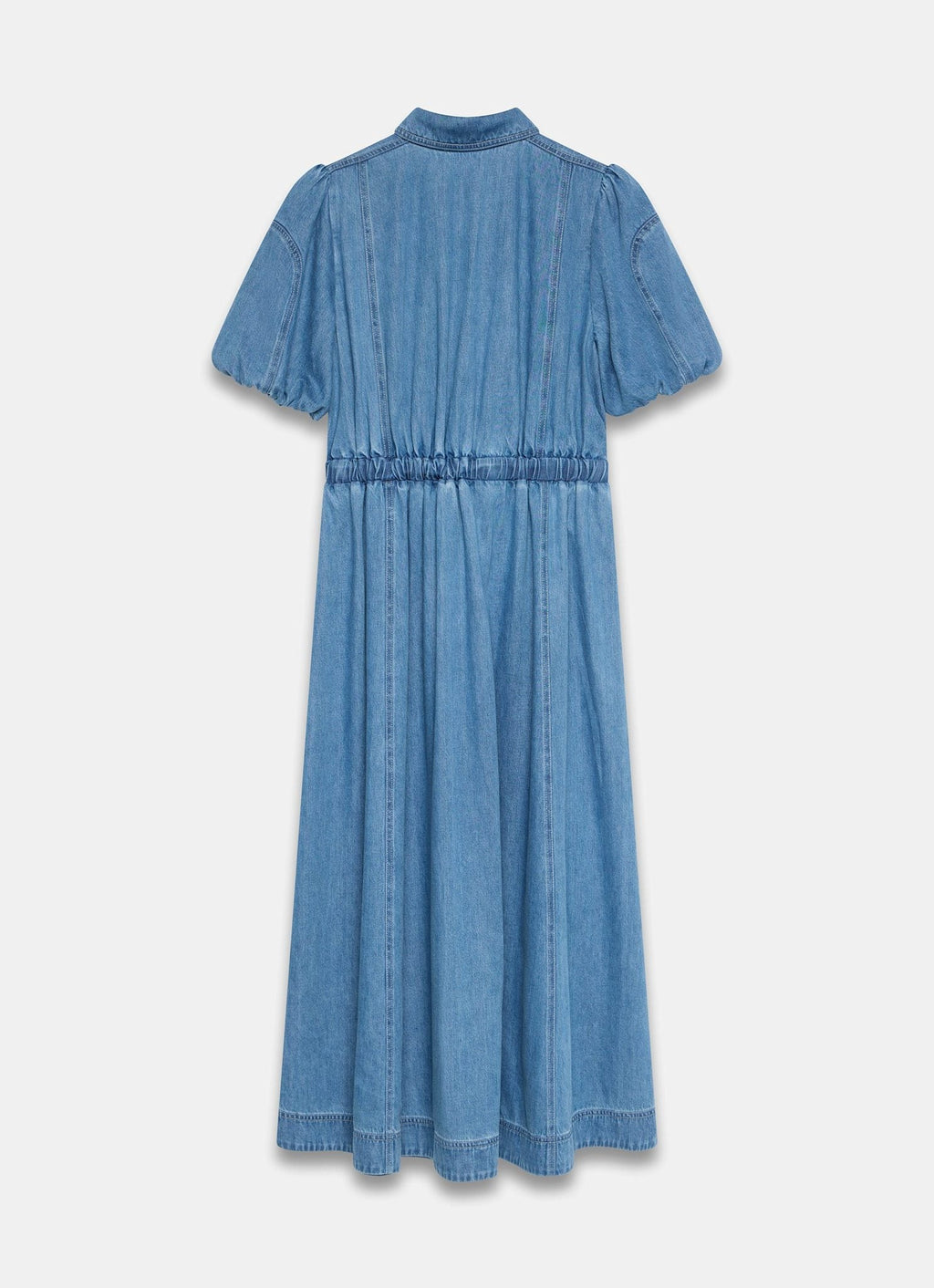 Mid Indigo Denim Twist Midi Dress