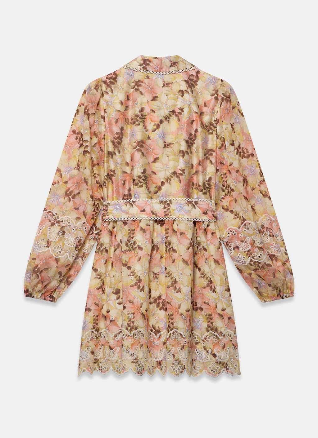 Neutral Floral Print Mini Dress