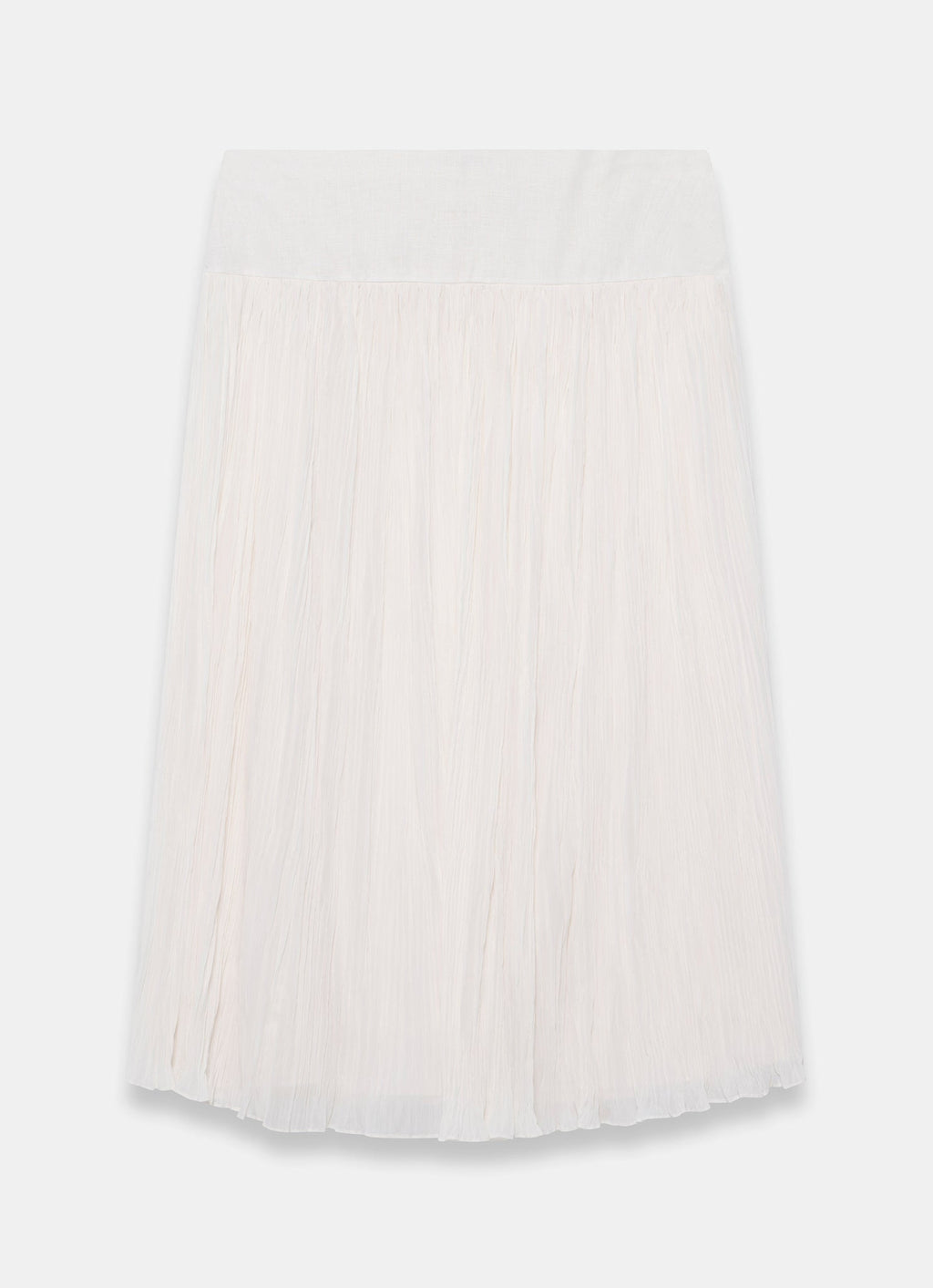 Cream Drop Waist Crinkle Midi Skirt