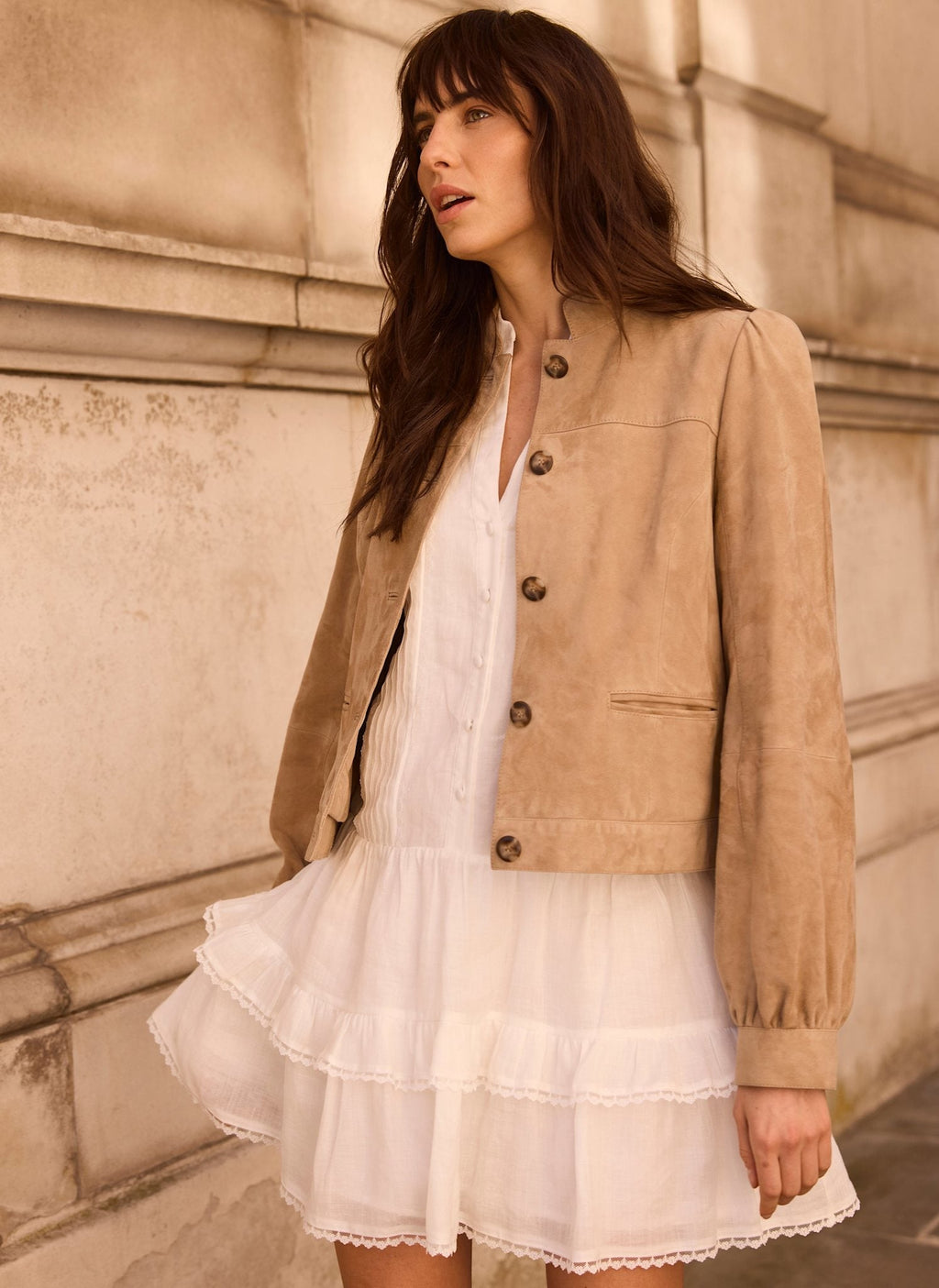 White Ramie Mini Dress