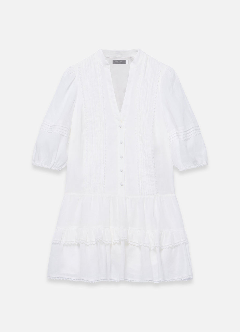 White Ramie Mini Dress