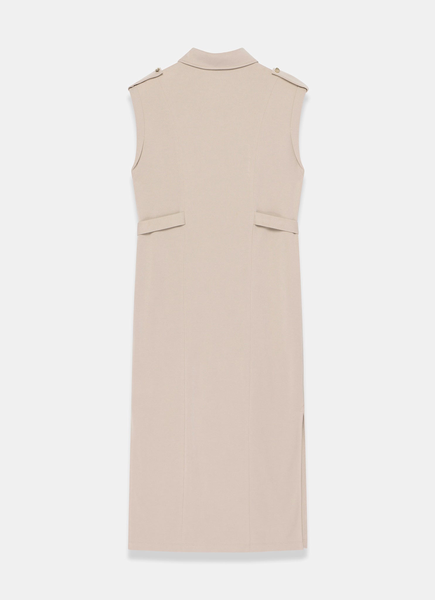 Neutral Jersey Utility Midi Dress