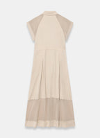 Neutral Utility Midi Shirt Dress