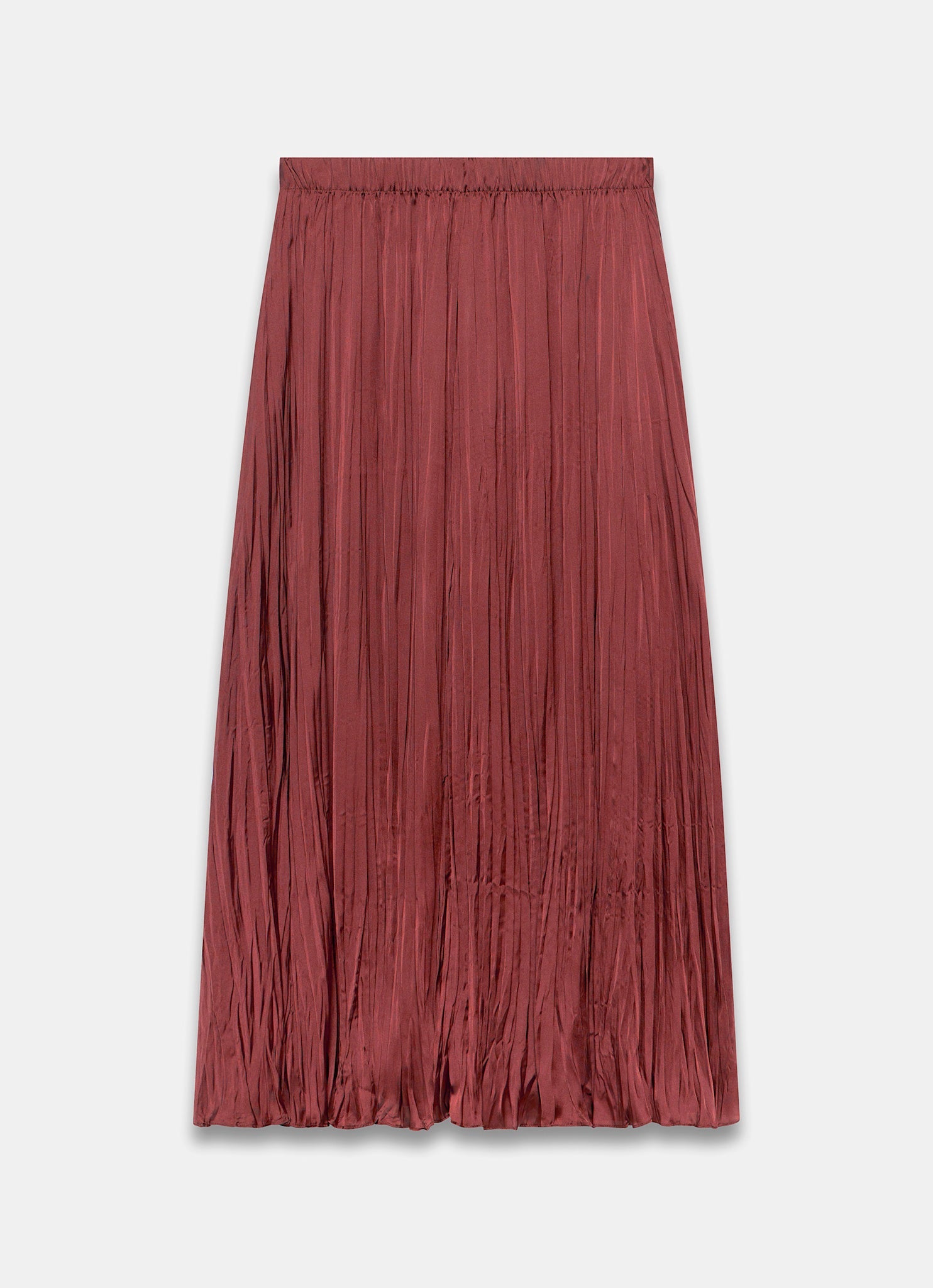 Red Crinkle Maxi Skirt