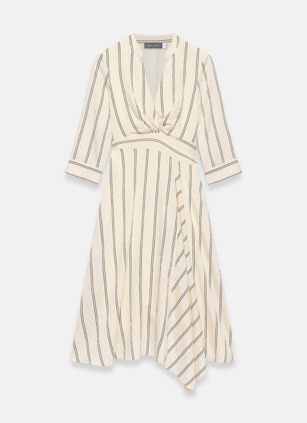 Neutral Striped Midi Dress