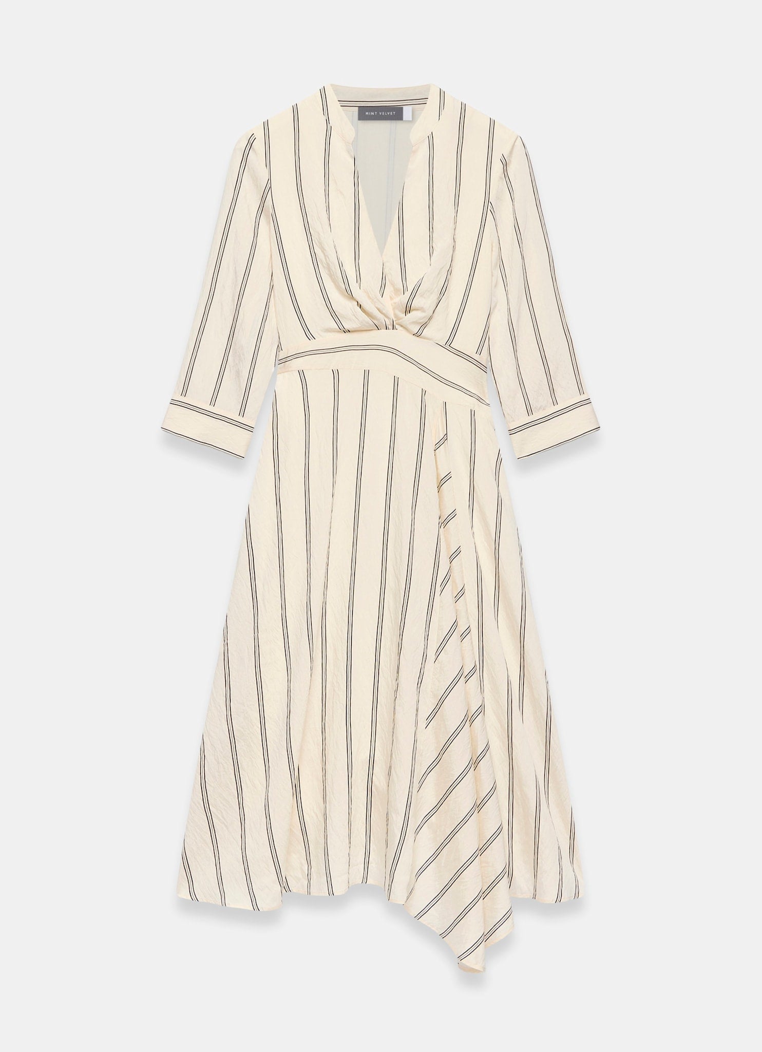Neutral Striped Midi Dress